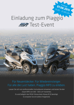 Einladung zum Piaggio Test-Event