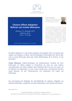 Chance offene Adoption Referat von Irmela Wiemann