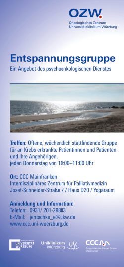 Entspannungsgruppe - Interdisziplinäres Zentrum Palliativmedizin