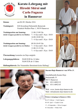 Karate-Lehrgang mit Hiroshi Shirai und Carlo Fugazza in