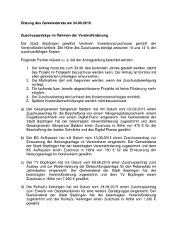 Sitzungsbericht 24.09.2015