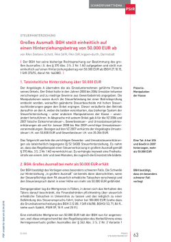 Gro&szlig;es ausma&szlig;: BGh stellt einheitlich auf einen