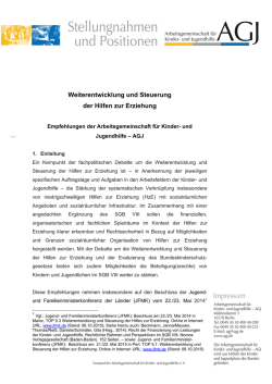 Weiterentwicklung und Steuerung der Hilfen zur Erziehung