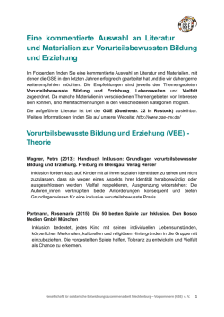 Eine kommentierte Auswahl an Literatur und Materialien zur