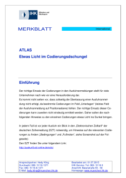 ATLAS: Merkblatt Codierungen 07/2015