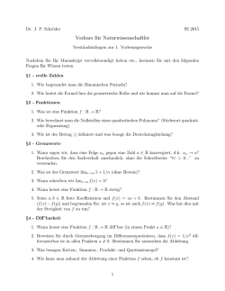Verständnisfragen zur 1. Vorlesungswoche - Ruhr