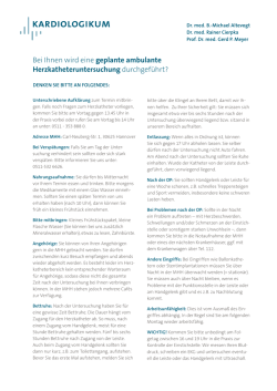 Infoblatt zur Herzkatheteruntersuchung