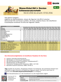 Wanne-Eickel Hbf Dorsten Schienenersatzverkehr