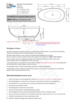 Installationsvorgang Badewanne
