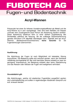 Acryl-Wannen - Fubotech AG
