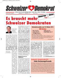 Nr. 9/10 2015 - Schweizer Demokraten SD