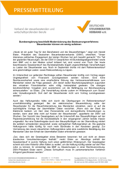 Pressemitteilung - Deutscher Steuerberaterverband eV