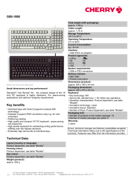 G80-1800 Key benefits Technical Data