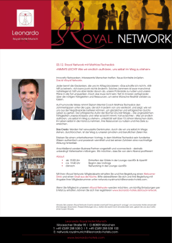 03.12. Royal Network mit Mathias Fischedick