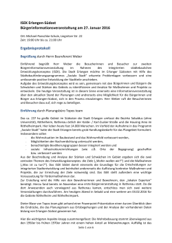 ISEK Erlangen-S&uuml;dost B&uuml;rgerinformationsveranstaltung am 27