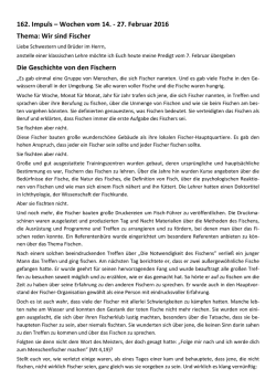 162. Impuls – Wochen vom 14. - 27. Februar 2016 Thema: Wir sind