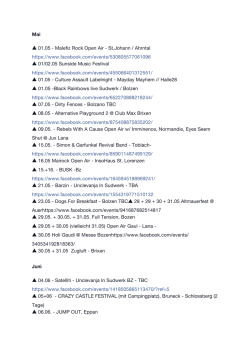 Festivals Events S&uuml;dtirol 2015