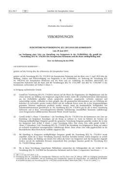 DURCHF&Uuml;HRUNGSVERORDNUNG (EU) 2015/ 1018 DER