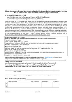 1. Offene Sichtung des LPBB zum Bundesnachwuchschampionat