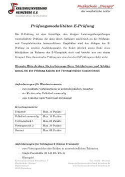 Anforderungen E-Prüfung - Kreismusikverband Heinsberg