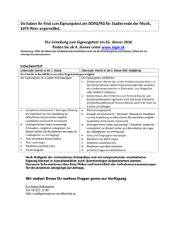 Informationen zum Eignungstest