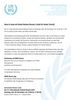 Hand in Hand mit United Nations Women`s Guild f&uuml;r Kinder Charity!