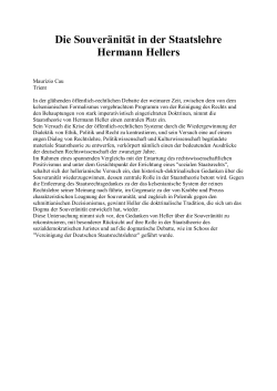 Die Souver&auml;nit&auml;t in der Staatslehre Hermann Hellers