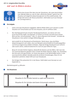 dok`mal, In Bildern denken, Aufgabenblatt Kurzfilm