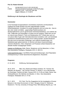 Einf&uuml;hrung in die Soziologie der Situation und Orte