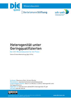 Heterogenit&auml;t unter Geringqualifizierten. Wie nutze ich die