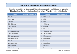 Der Status Ihrer Firma und Ihre Prioritäten