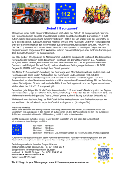 Infoblatt - Notruf 112 europaweit