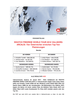 Resultate Swatch Freeride World Tour Andorra