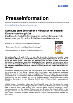 Samsung zum Smartphone-Hersteller mit bestem Kundenservice