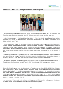 1. BV Mülheim | 15.06.2015 - Malik und Lukas gewinnen die NRW
