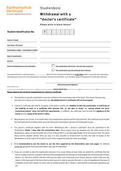 doctor`s certificate - Fachhochschule Dortmund