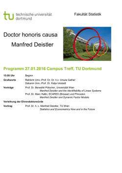 Doctor honoris causa Manfred Deistler - Fakult&auml;t Statistik