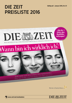 DIE ZEIT - Mediadaten 2016