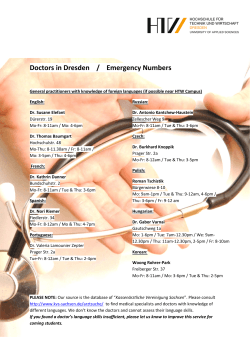 Doctors in Dresden / Emergency Numbers