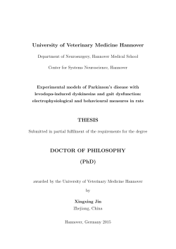 University of Veterinary Medicine Hannover THESIS DOCTOR OF