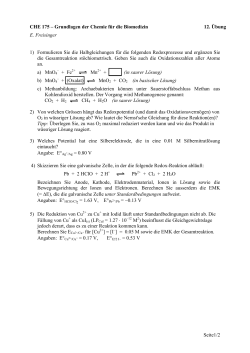 Seite1/2 CHE 175 – Grundlagen der Chemie für die Biomedizin 12