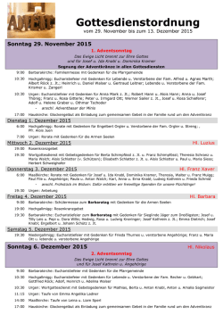 Gottesdienstordnung