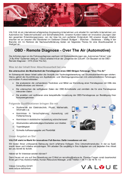 Abschlussarbeit OBD - Remote Diagnose - Over The Air