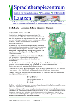 Dyskalkulie - Ursachen, Folgen, Diagnose, Therapie
