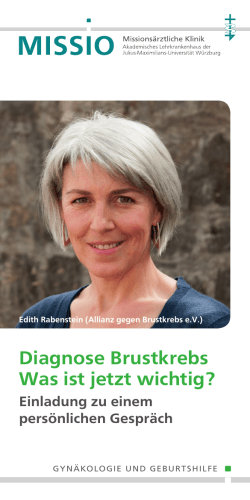 Edith Rabenstein - Diagnose Brustkrebs: Was ist jetzt wichtig?