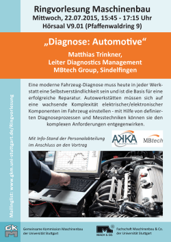 Mittwoch, 22.07.2015 „Diagnose: Automotive”