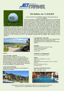 Pirin Golfreise vom 17.-23.04.2016