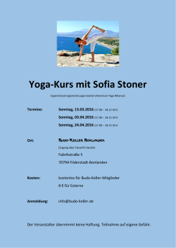 Yoga-Kurs mit Sofia Stoner - Budo