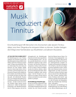 Musik reduziert tinnitus - Deutsches Zentrum für