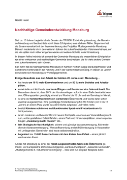 Nachhaltige Gemeindeentwicklung Moosburg